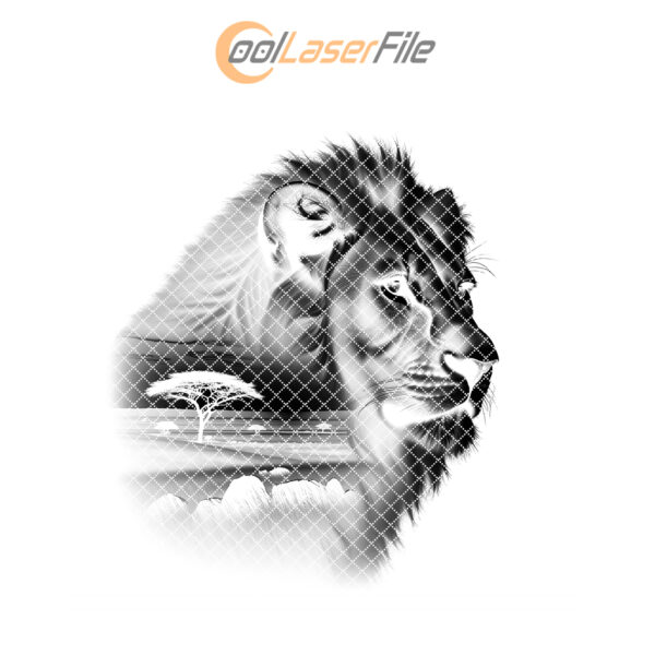 Wild Animal Lion Art Slate Coaster Engraving File,