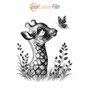 Wild Giraffe PNG Engraving File for Slate Coaster,