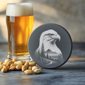Wild Hawks Slate Coaster Engraving File, Animal Double
