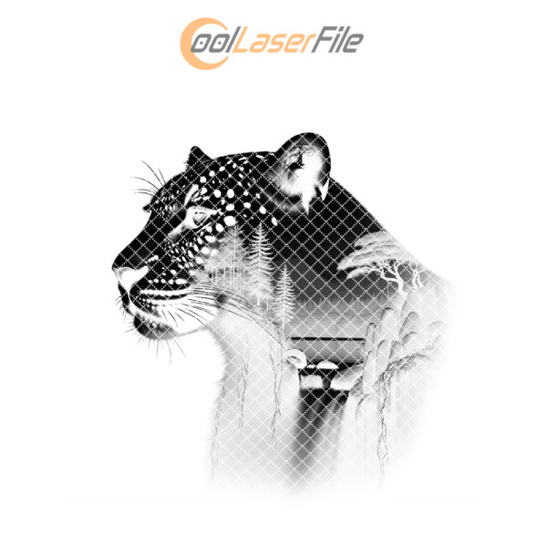 Wild Panther Laser Engraved Slate Coaster Design, Wildlife