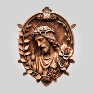 3D Illusion Laser Engraved Jesus with Crown of