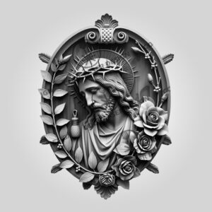 3D Illusion Laser Engraved Jesus with Crown of