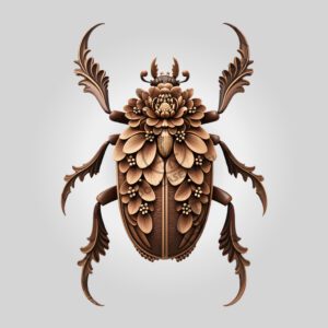 3D Illusion Laser Engraving File, Bark Beetle Art,