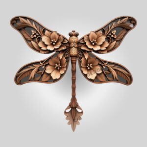 3D Illusion Laser Engraving File, Damselfly Wall Art,
