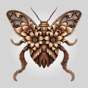 3D Illusion Laser Engraving File, Detailed Flea Design,