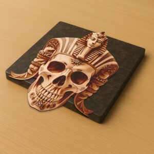 3D Illusion Laser Engraving File, Egyptian Sphinx Skull