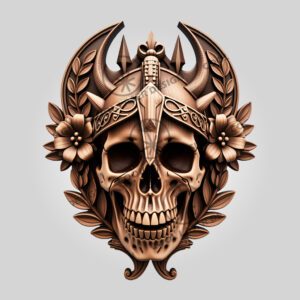 3D Illusion Laser Engraving File, Gladiator Skull Art
