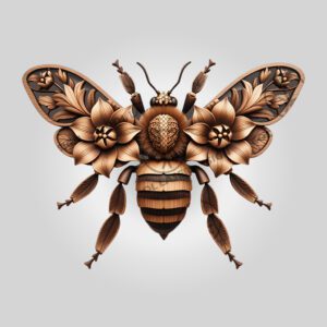 3D Illusion Laser Engraving File, Honeybee Sculpture, Intricate