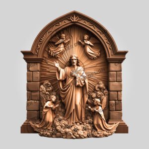 3D Illusion Laser Engraving File, Jesus and Angels