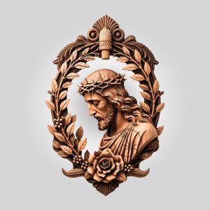 3D Illusion Laser Engraving File, Jesus Crown of