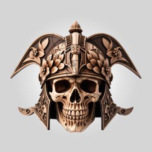 3D Illusion Laser Engraving File, Knight Skull Visor
