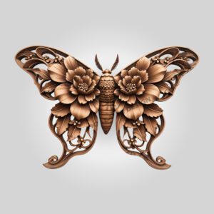 3D Illusion Laser Engraving File, Moth Art, Unique