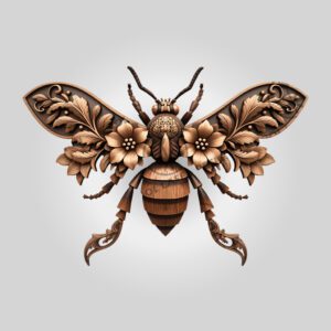 3D Illusion Laser Engraving File, Ornamental Wasp Art,