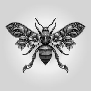 3D Illusion Laser Engraving File, Ornamental Wasp Art,