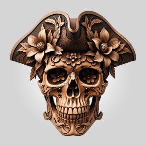 3D Illusion Laser Engraving File, Pirate Skull Hat