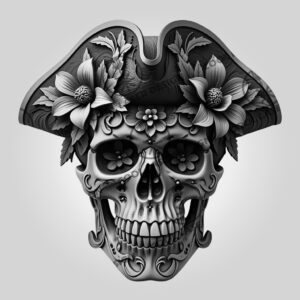3D Illusion Laser Engraving File, Pirate Skull Hat
