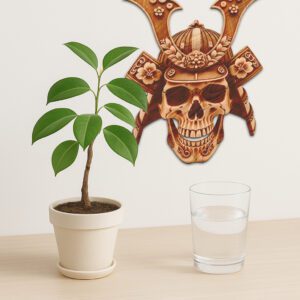 3D Illusion Laser Engraving File, Samurai Skull Art,