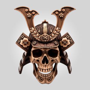 3D Illusion Laser Engraving File, Samurai Skull Art,