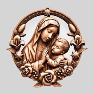 3D Illusion Laser Engraving File Virgin Mary and
