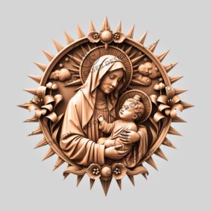 3D Illusion Laser Engraving File, Virgin Mary and