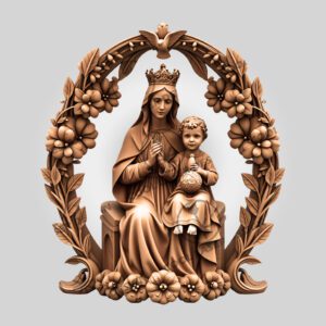 3D Illusion Laser Engraving File, Virgin Mary Baby