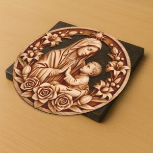 3D Illusion Laser Engraving File, Virgin Mary with