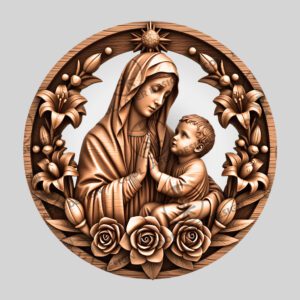 3D Illusion Laser Engraving File, Virgin Mary with