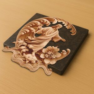 3D Illusion Laser Engraving Jesus Riding Waves Inspirational