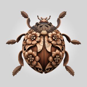 3D Laser Engraved Floral Ladybug Design File for