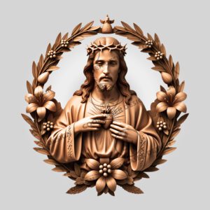 3D Laser Engraved Illusion Art Jesus Embracing Heart