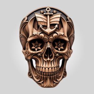 3D Laser Engraving File, Intricate Pirate Skull Design