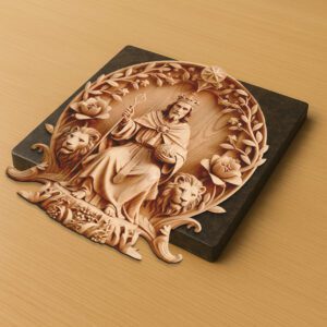 3D Laser Engraving Pattern, Jesus on Throne, Religious