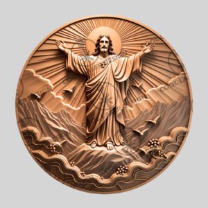 Jesus on a Mountain 3D Laser Engraving File,