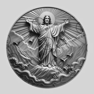 Jesus on a Mountain 3D Laser Engraving File,