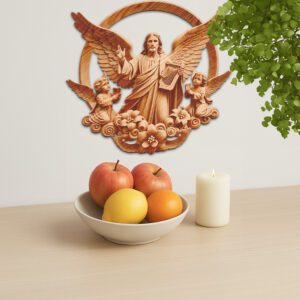 Jesus Playing Harp 3D Illusion Laser Engraving File,