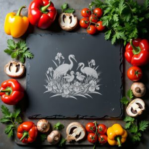 Slate Cheese Board Engraving File, Crane Family Irises