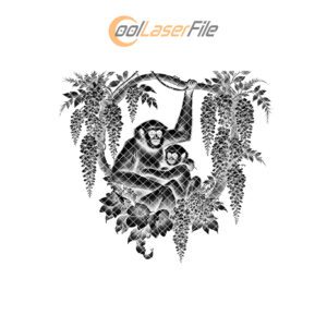 Slate Cheese Board Engraving File, Gibbon Family, Wisteria,