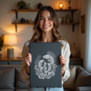 Slate Cheese Board Engraving File, Moray Eel Family