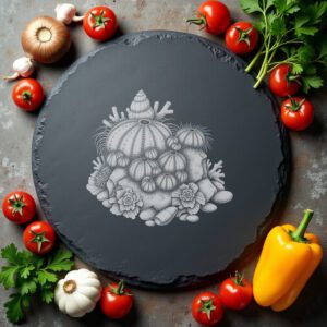 Slate Cheese Board Engraving File, Sea Urchin Family