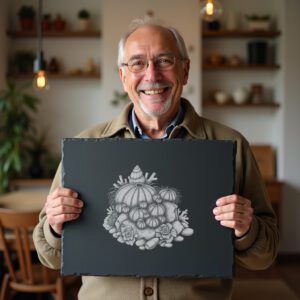 Slate Cheese Board Engraving File, Sea Urchin Family