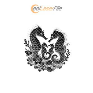 Slate Cheese Board Engraving File, Seahorse Coral Reef