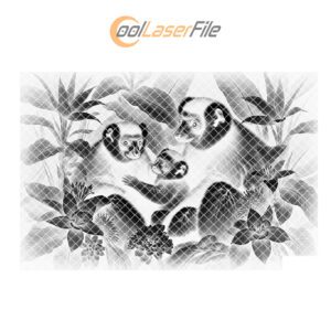 Slate Cheese Board Engraving File, Sifaka Family Art,