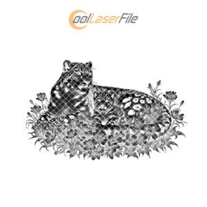 Slate Cheese Board Engraving File, Snow Leopard Family,