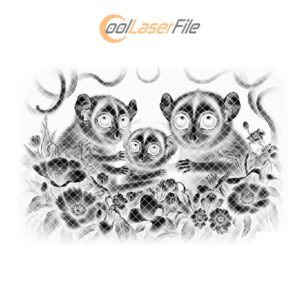 Slate Cheese Board Engraving File, Tarsier Family, Passionflower