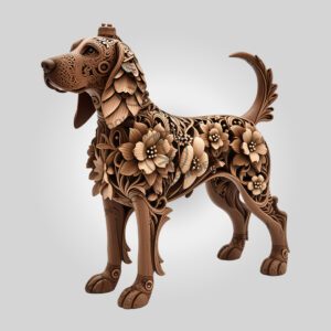 3D Basset Hound Laser Engraving Art File, Unique