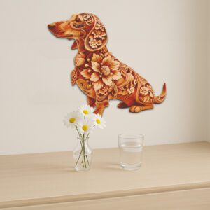 3D Dachshund Laser Engraving File, Dog Art Digital