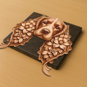 3D Illusion Cocker Spaniel Laser Engraving File, Layered