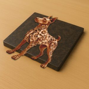 3D Illusion Doberman Laser Engraving File, Digital Dog