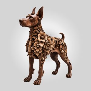 3D Illusion Doberman Laser Engraving File, Digital Dog
