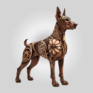 3D Illusion Doberman Laser Engraving File, Tribal Art
